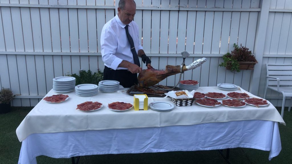 Corte de jamón en Madrid